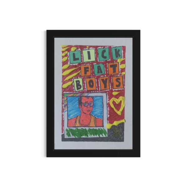 Lick Fat Boys - Contemporary outsider art print by SLART, inspired by Keith Haring's street art style.